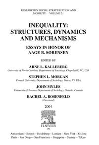 Produktbild: Inequality: Structures, Dynamics and Mechanisms