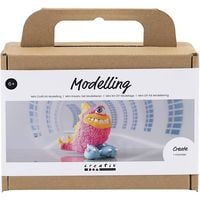 Produktbild: Creativ Company DIY Sets Modellieren Mini Kreativ Set Modellieren, Neonpink, Monster Freddy, Kreativ Box