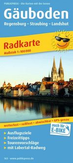 Produktbild: Publicpress Radkarte G&auml;uboden, Regensburg, Straubing, Landshut 1:100.000