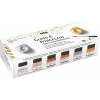 Produktbild: KREUL Glass & Porcelain Classic Metallicfarben Set, 6 x 20 ml