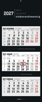 Produktbild: 3-Monatskalender Black 2027