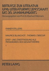 Produktbild: Maurice Blanchot: Thomas l'Obscur