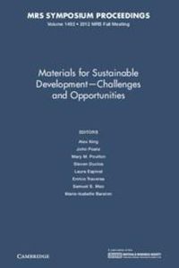Produktbild: Materials for Sustainable Development - Challenges and Opportunities: Volume 1492