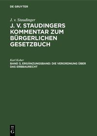 Produktbild: Die Verordnung &uuml;ber das Erbbaurecht