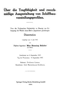 Produktbild: &Uuml;ber die Tragf&auml;higkeit und zweckm&auml;&szlig;ige Ausgestaltung von Schiffbauversteifungsprofilen