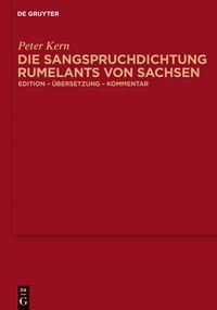 Produktbild: Die Sangspruchdichtung Rumelants von Sachsen