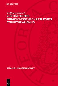 Produktbild: Zur Kritik des sprachwissenschaftlichen Strukturalismus