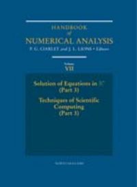 Produktbild: Handbook of Numerical Analysis: Solution of Equations in RN (Part 3), Techniques of Scientific Computing (Part 3)