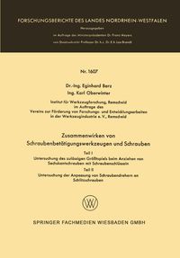 Produktbild: Zusammenwirken von Schraubenbet&auml;tigungswerkzeugen und Schrauben