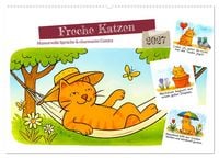 Produktbild: Freche Katzen - Humorvolle Spr&uuml;che und charmante Comics (Wandkalender 2027 DIN A2 quer), CALVENDO Monatskalender