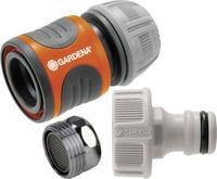 Produktbild: GARDENA 18285-20 Kunststoff Hahnanschluss Steckkupplung, 13 mm (1/2") &Oslash;, 15 mm (1/2") &Oslash;, 24,2 mm (3/4") IG, 26,44 mm (3/4") AG, M22 IG Set