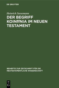 Produktbild: Der Begriff KoinOnia im Neuen Testament