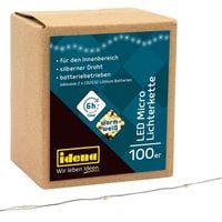 Produktbild: Idena Lichterkette 100 Micro LED warmwei&szlig; 6h Timer 10,2m