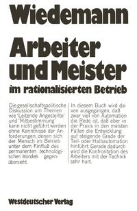 Produktbild: Arbeiter und Meister im rationalisierten Betrieb