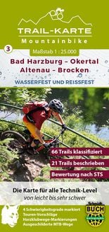 Produktbild: MTB Trail-Karte Harz: Bad Harzburg - Okertal - Altenau - Brocken 1 : 25 000