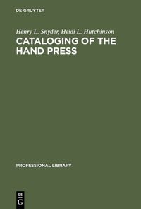Produktbild: Cataloging of the Hand Press