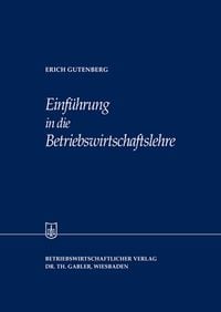 Produktbild: Einf&uuml;hrung in die Betriebswirtschaftslehre