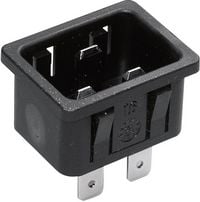 Produktbild: Kaiser 767/10/63/sw/C Kaltger&auml;te-Steckverbinder 767 Serie (Netzsteckverbinder) 767 Stecker, Einbau vertikal Gesamtpolzahl: 2 + PE 16 A Schwarz 1 St.