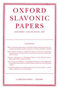 Produktbild: Oxford Slavonic Papers: Volume XXXIII (2000)