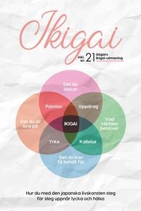 Produktbild: Ikigai: Hur du med den japanska livskonsten steg f&ouml;r steg uppn&aring;r lycka och h&auml;lsa - inklusive en 21-dagars Ikigai-utmaning