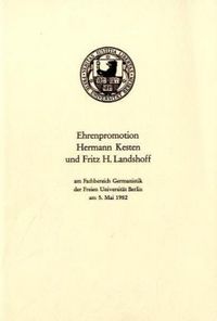 Produktbild: Ehrenpromotion Hermann Kesten und Fritz H. Landshoff am FB Germanistik der FU Berlin.