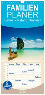 Produktbild: Familienplaner 2026 - Sehnsuchtsland Thailand mit 5 Spalten (Wandkalender, 21 x 45 cm) CALVENDO
