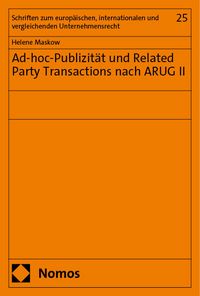 Produktbild: Ad-hoc-Publizit&auml;t und Related Party Transactions nach ARUG II