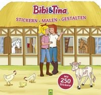 Produktbild: Bibi & Tina - Stickern, Malen, Gestalten. Malbuch mit 250 Stickern