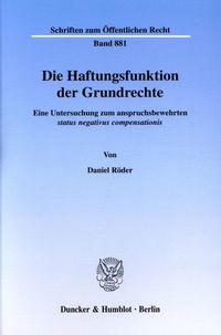 Produktbild: Die Haftungsfunktion der Grundrechte.