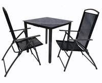 Produktbild: 3-tlg Sitzgruppe Gartenm&ouml;bel Tisch St&uuml;hle Set 80S