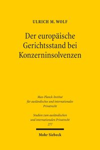 Produktbild: Der europ&auml;ische Gerichtsstand bei Konzerninsolvenzen