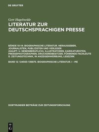 Produktbild: 124563&ndash;136875. Biographische Literatur. I - Me