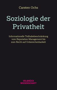 Produktbild: Soziologie der Privatheit