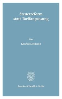 Produktbild: Steuerreform statt Tarifanpassung.
