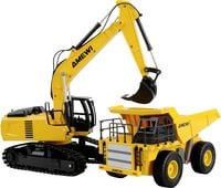 Produktbild: Amewi 22710 2-in-1 Set Kipper & Kettenbagger 1:24 Elektro RC Einsteiger Funktionsmodell RtR mit Lichteffekt