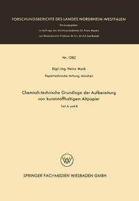 Produktbild: Chemisch-technische Grundlage der Aufbereitung von kunststoffhaltigem Altpapier