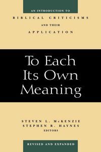Produktbild: To Each Its Own Meaning, Revised and Expanded