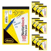 Produktbild: Idena Bundle Notizblock kariert 50 Blatt 70g/m&sup2; DIN A6, 10er Pack