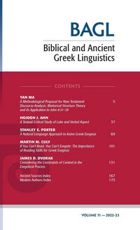 Produktbild: Biblical and Ancient Greek Linguistics, Volume 11