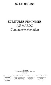 Produktbild: Ecritures feminines au maroc