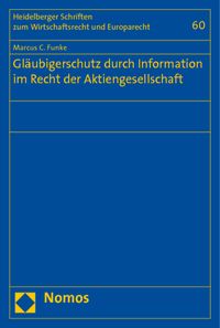 Produktbild: Gl&auml;ubigerschutz durch Information im Recht der Aktiengesellschaft