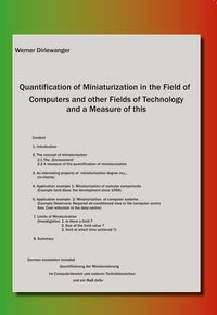 Produktbild: Quantification of Miniaturization in the Field of Computers and other Fields of Technology and a Measure of this. Quantifizierung der Miniaturisierung im Computerbereich und anderen Technikbereichen und ein Ma&szlig; daf&uuml;r