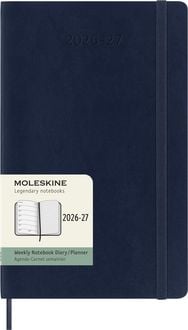 Produktbild: Moleskine 18 Monate Wochen Notizkalender 2026/2027, Large/A5, 1 Wo = 1 Seite, rechts linierte Seite, Weicher Einband, Saphir