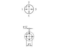 Produktbild: Lutronic 1228 Sensor-/Aktor-Einbausteckverbinder M12 Buchse, Einbau Polzahl Sensoren: 4 1St.
