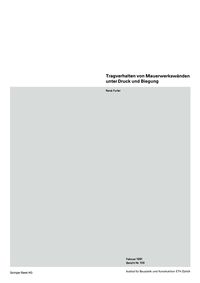 Produktbild: Tragverhalten von Mauerwerksw&auml;nden unter Druck und Biegung