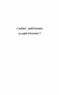 Produktbild: L'enfant : petit homme ou petit d'homme?