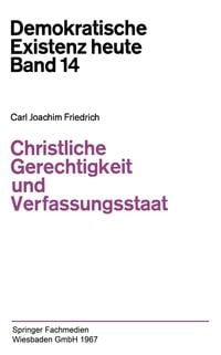 Produktbild: Christliche Gerechtigkeit und Verfassungsstaat