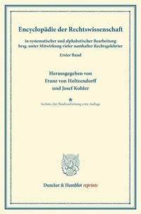 Produktbild: Encyklop&auml;die der Rechtswissenschaft