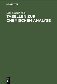 Produktbild: Tabellen zur chemischen Analyse