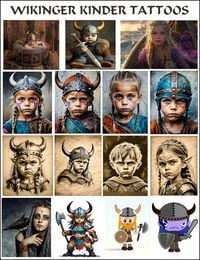Produktbild: 33 Wikinger Kinder Tattoos.